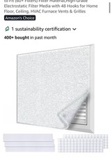 MERV 8 Air Vent Filters Kit 20x100 Inch Cut to Fit 60 Filters 