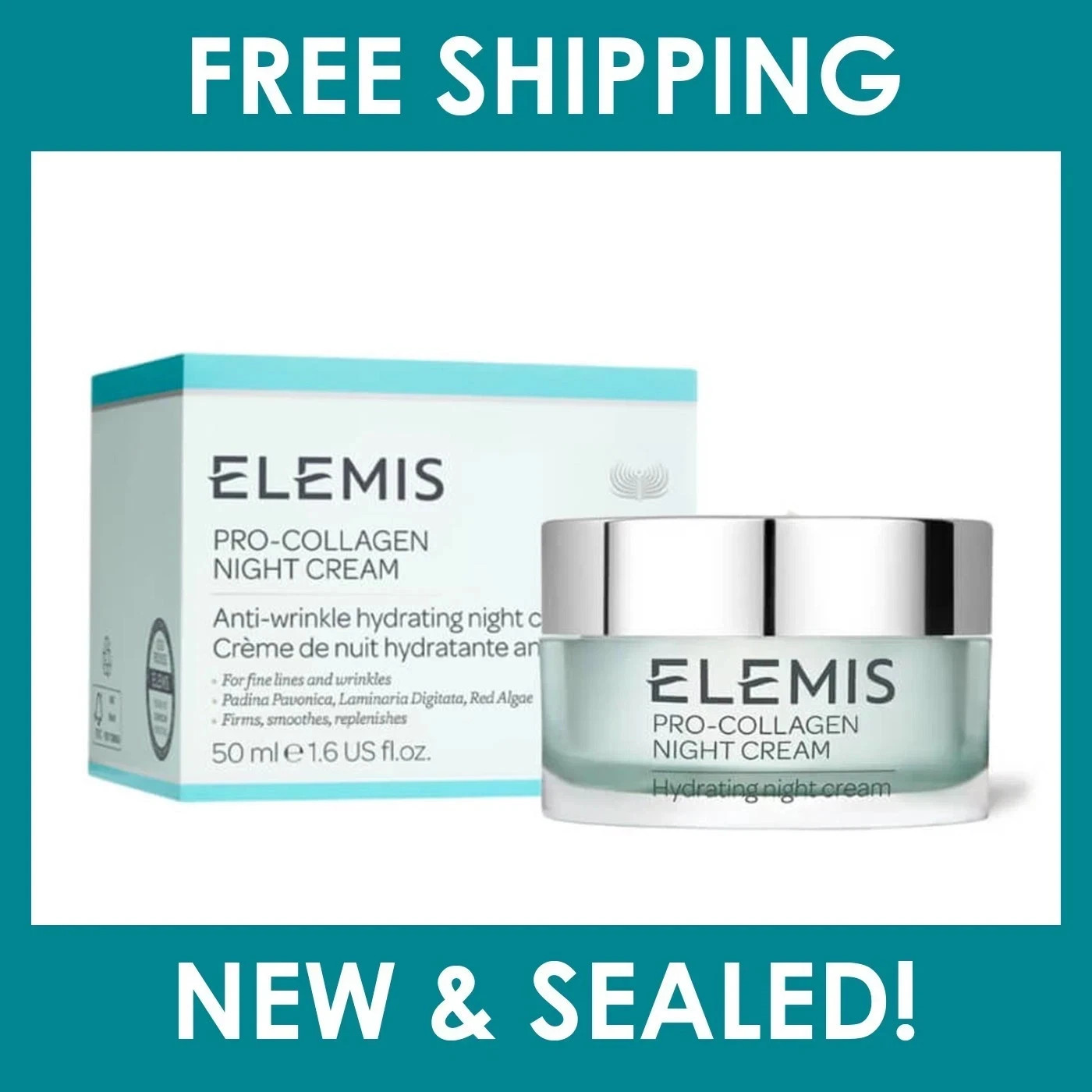 ELEMIS Pro-Collagen Marine Cream Anti-Wrinkle Night Cream 50ml / 1.6 fl oz - NEW