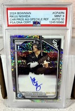 2024 Bowman 1st Chrome Prospect Autographs Rikuu Nishida Speckle Refractor /299 