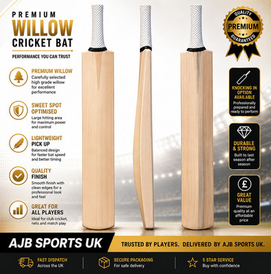 Senior Custom Plain Hand Made English Willow Cricketschläger + Extras