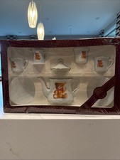 Steiff 8 Piece 1987 Petsy Teddy Bear Porzellan Tea Service Set Germany Sealed