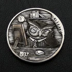 hobo nickel annoyed Owl "Windows Update" hand engraved carved buffalo coin
