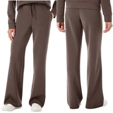 Members Mark Soft Adjustable Drawcord Women Luxe Pants Comfy Soft, Bear Brown L