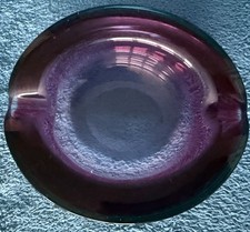 Vintage Heavy Art Glass Ashtray Purple Amethyst Murano-Style Sommerso 1.16 kg