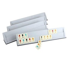 Rummy Tiles Games Set 4 Racks Resin fayans melamine 106 Tiles Rummi okey large