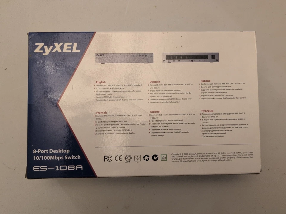Zyxel ES-108A 8-Port Desktop Fast Ethernet Switch - BNIB - Image 3 of 3