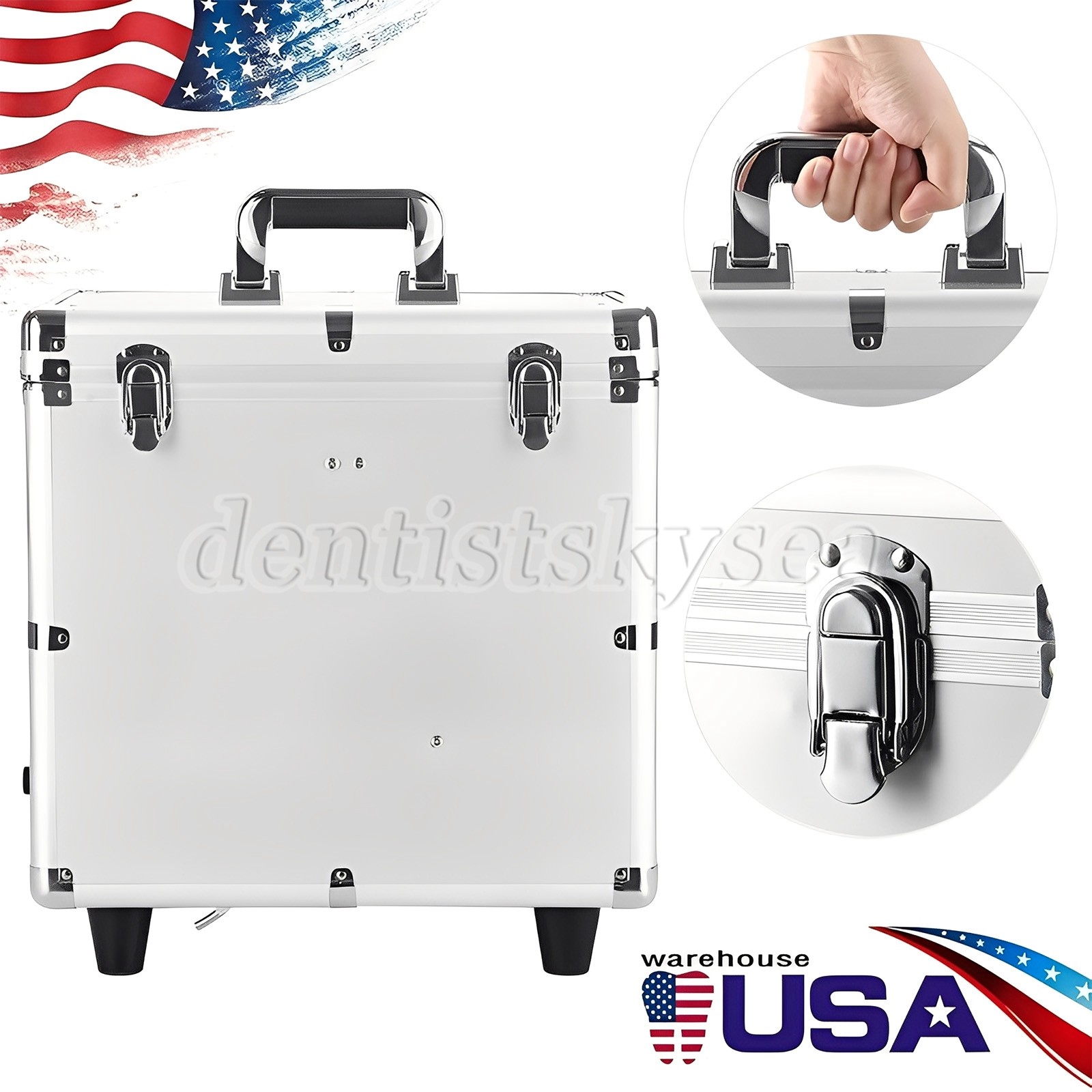 Portable Dental Mobile Delivery Unit Rolling Box Suction Air Compressor 4 Hole