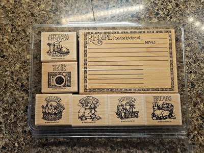 Stampin  Up Rubber Stamp Set 1996 *From the Kitchen Of Recipe*Complete NIB NEW