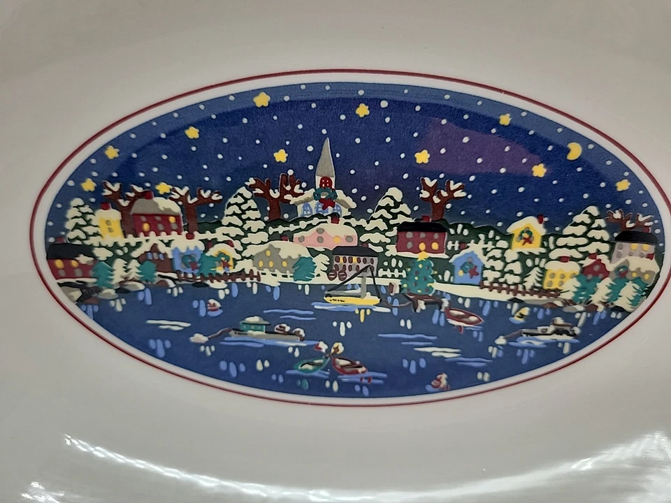Tazón para servir Oneida USA Chinaware Holiday Harbor de Carol Eldridge 1989 Foto 4 de 4