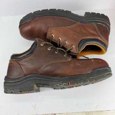 Timberland PRO Work Shoes Mens 11W Brown Titan Oxford Safety Toe 47028 Leather