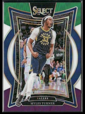 2024-25 Panini Select #4 Myles Turner Green White Purple Prizm