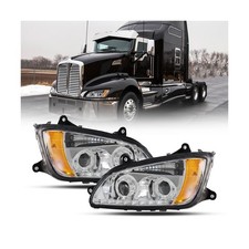 Pair LED Headlights for Kenworth T660 T170 T270 T370 T440 T470 T700 2008-2016...