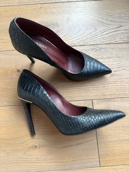 Women Gino Rossi Heels Black Leather 38 #1C1S