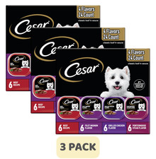 3 Pack Cesar Classic Loaf In Sauce Wet Dog Food Variety Pack, 3.5 Oz, 24 Count