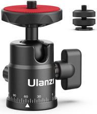 Mini Ball Head, ULANZI H28 Panoramic Tripod Head Dual Hot Shoe Mount DSLR Came