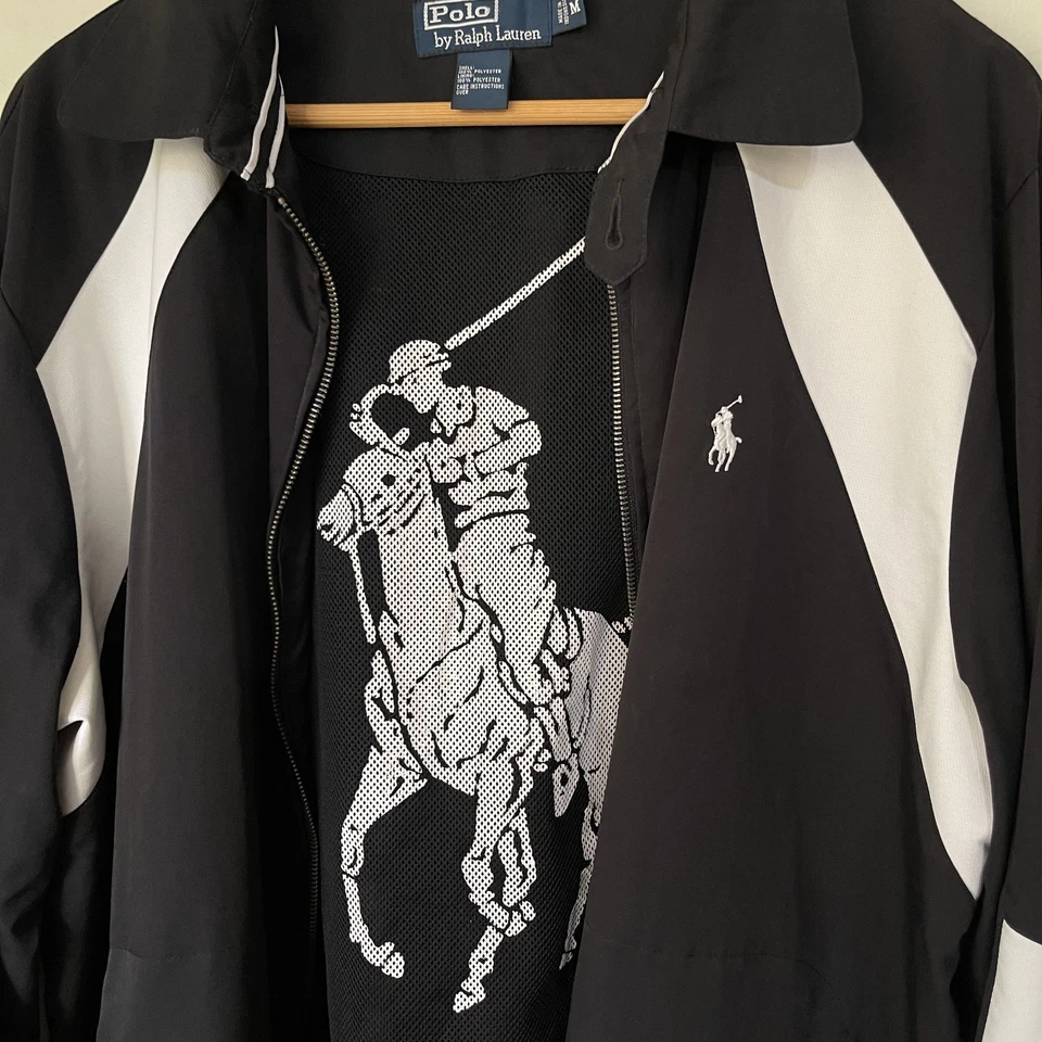 Chaqueta cortavientos vintage Polo Ralph Lauren de microfibra M Golf etiqueta azul Foto 2 de 4