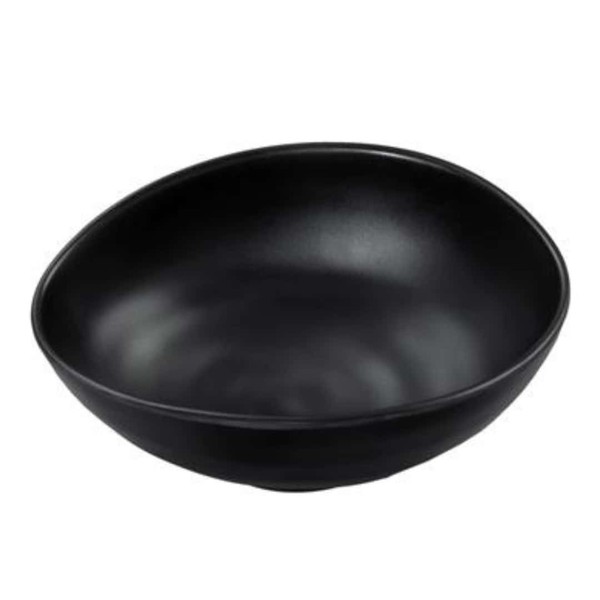 Salat Schale Melamin Oval Wellig Schwarz 17 Cm Medri - Restaurant SchüSsel-image