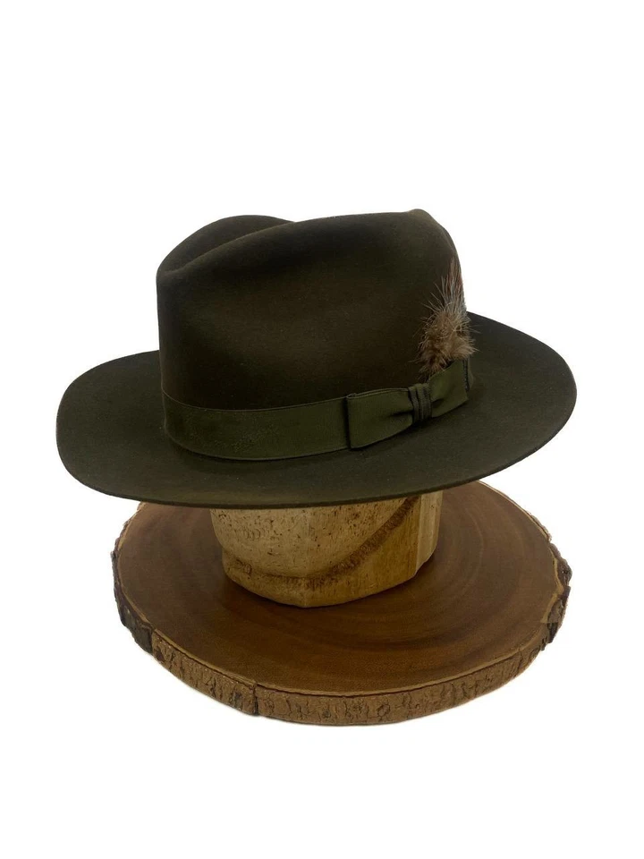 Sombrero Stetson Fedora Informal Para Hombre Chatham Verde Sólido Talla 7 R Ovalado  Foto 4 de 4