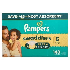 Pampers Swaddlers Ultra Day  Night Diapers, 140ct, Size 5 20-37lbs 