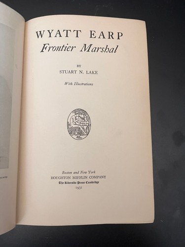 Wyatt Earp Frontier Marshal by Stuart N. Lake Hardcover 1931 Orange Cover 1st ed - Picture 4 of 7