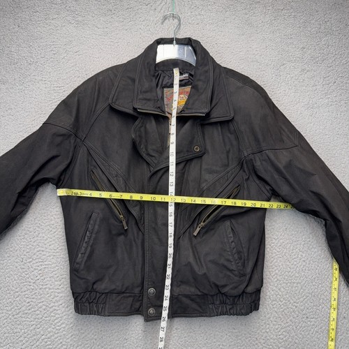 Vintage Adventure Bound By Wilsons Motorrad Jacke Herren Medium Schwarz Bomber - Bild 2 von 8