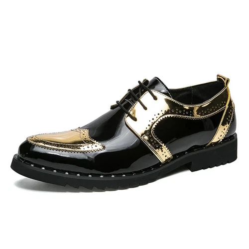 Men's Dress Shoes Lace Up Flats Patent Leather Classic Driving Shoes Footwear - Picture 16 of 20