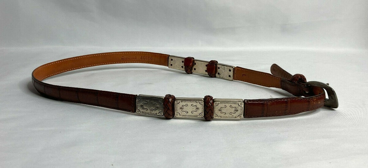 Brighton Belt Womens Small Brown Croc Embossed Leather Western 40007 BRIGHTON Women main image 2