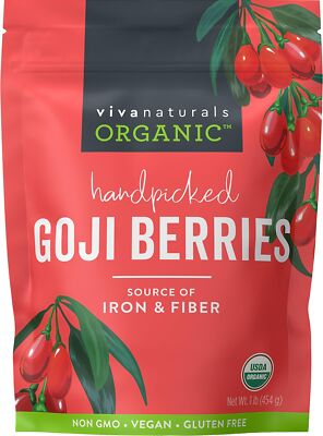 Organic Goji Berries 16 Ounce Superfood Chewy Snack Vegan Gluten Free ...