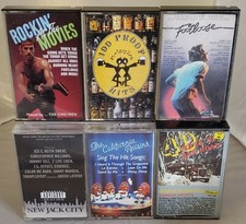 LOT OF 6 MOVIE SOUNDTRACK/HITS COMPILATIONS CASSETTES- FOOTLOOSE, RAISINS