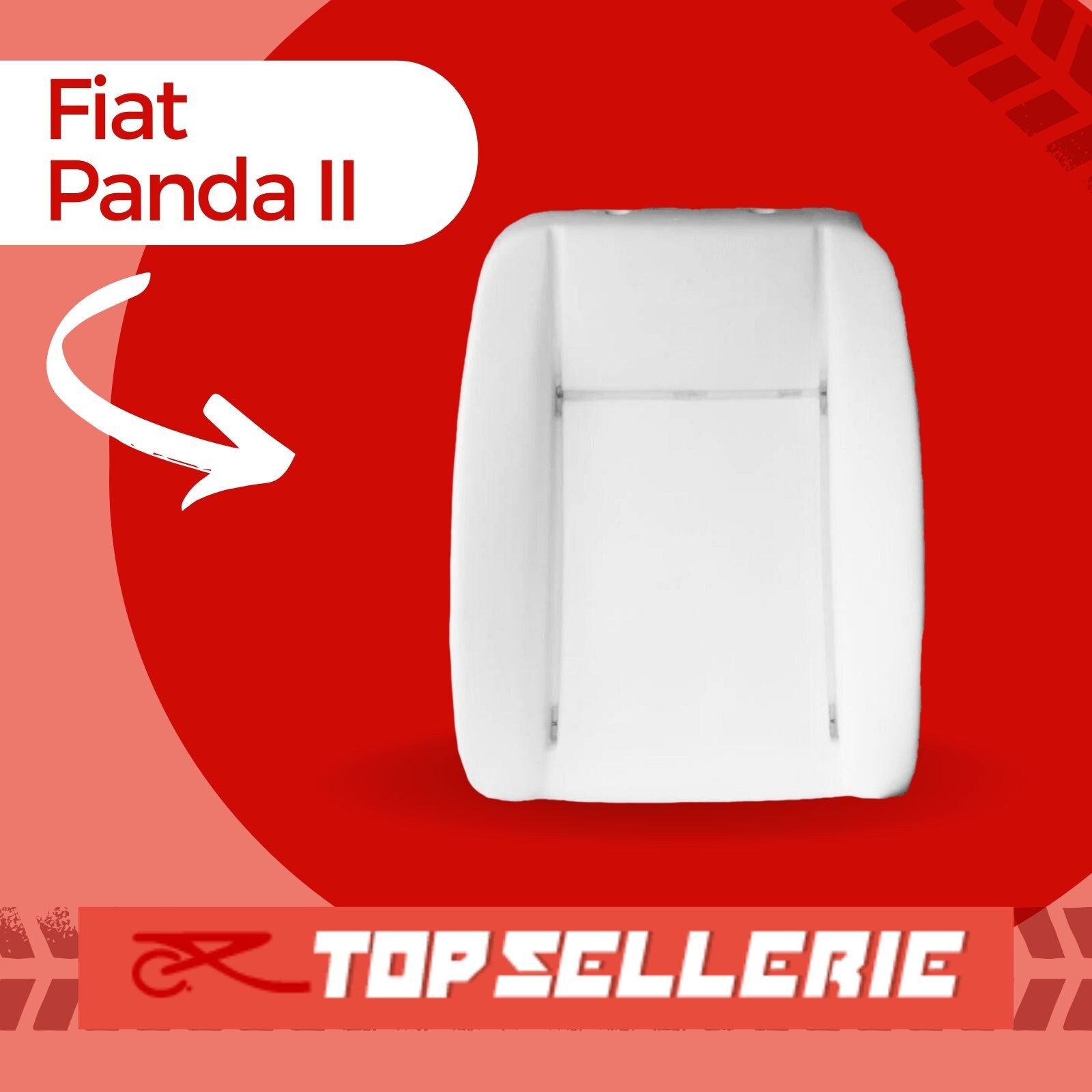 Mousse de dossier compatible avec Fiat Panda II idéale pour le confort des trajets urbains quotidiens