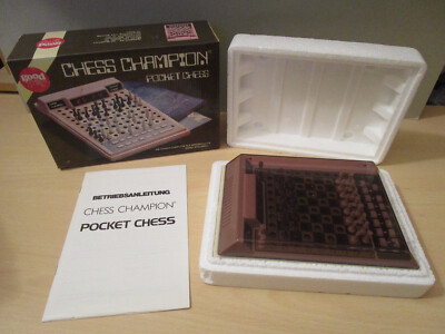 Chess Champion - Pocket Chess mit Anl. + OVP -vintage Schach Computer 70er Jahre