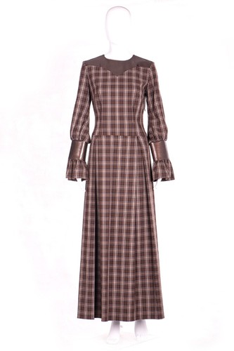 Woman Clothing Luxury Couture Dress Elegant British Tartan Plaid Checkered Prom - Picture 9 of 24