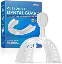 Gratulor - Custom-Fit Dental Night Mouth Guard for Teeth Grinding Clenching Br