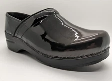 Professional Milan Black Patent Original Sanita Clogs Size 39
