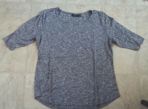 Apt. 9 Womens Gray Short Sleeve Sweater 