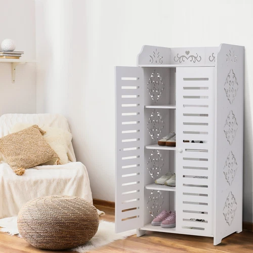 5 Tier Wooden Shoe Rack Storage Shelf Unit Cabinet Organiser Footwear Stand UK - Picture 1 of 45