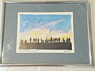SUNSET at MALLORY DOCK, KEY WEST watercolor print artist Robert
