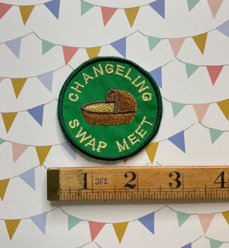 Embroidered Cryptid iron on/sew on patch: Changeling Swap Meet. - Picture 2 of 2