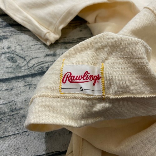 50s 60s Rawlings Heavy Knit Athletic Blank Jersey Shirt Tee Cream Vtg Rare Small - Picture 11 of 11