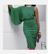 Ashro Della Cape Sleeve Dress Green NEW NWT size 6