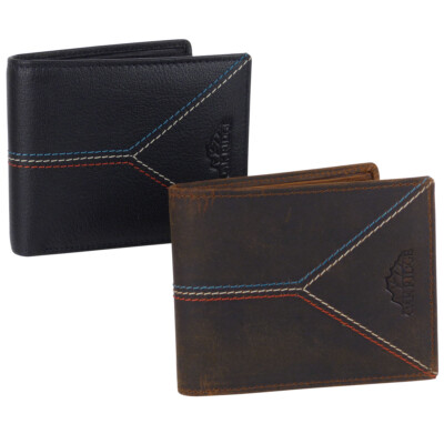 Oakridge Leder Herren?s Retro Vintage Bi-Fold Swing-Flip Geldbörse
