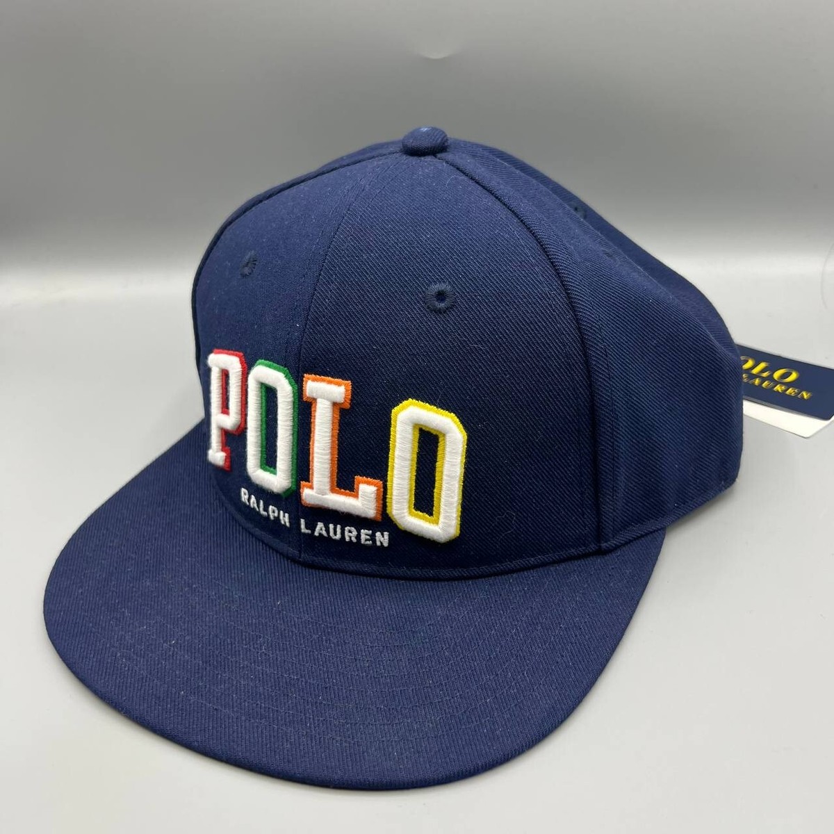 Polo Ralph Lauren Hat Men Navy Blue Embroidered Logo Snap Back Cap