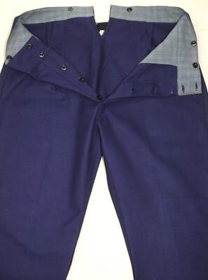 New 1940s Indigo Cotton Twill Buckle Back Work Chore Pants W35