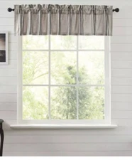 Farmhouse Valances & Panels  Blue/Grey Rod Pocket Window Curtains VHC Brands (7)