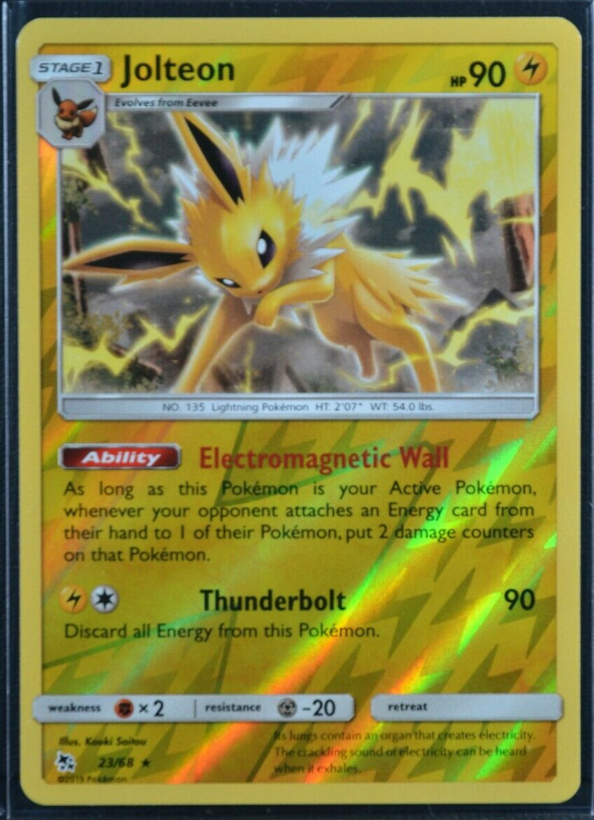Jolteon 23/68 Hidden Fates 2019 Reverse Holo Rare Pokemon TCG Card - NM