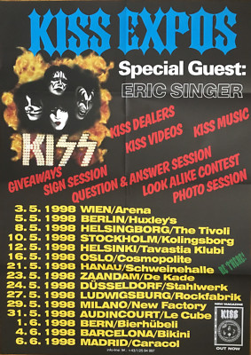 KISS EXPOS 1998 Eric Singer - Tourplakat Konzertplakat Poster - gefaltet  folded