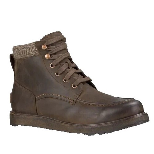 UGG HAFSTEIN SLATE WATERPROOF LEATHER FUR SNOW ANKLE MEN display picture 1