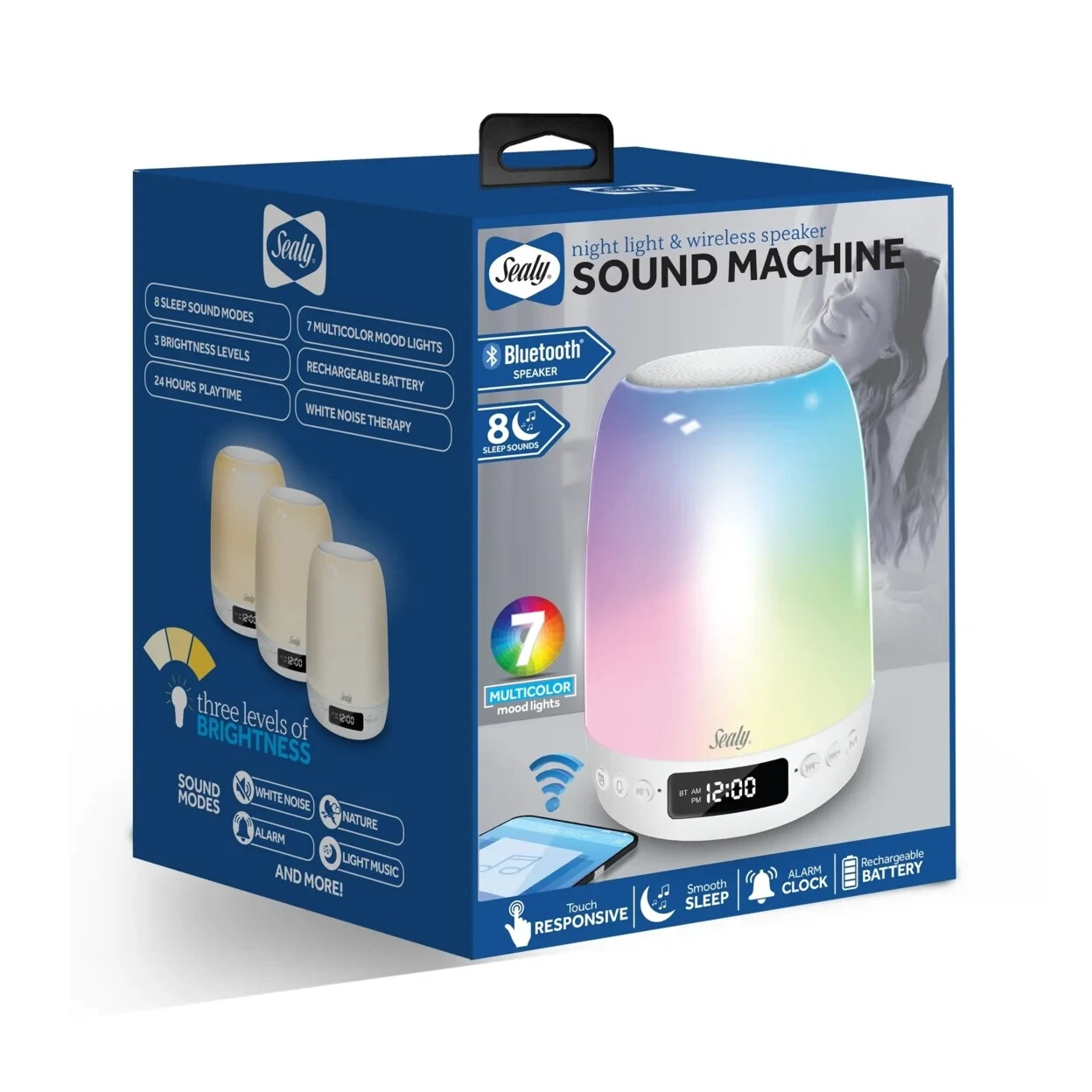 Night Light for Kids, Sound Machine with RGB Color Changing Mode and Alarm Clock