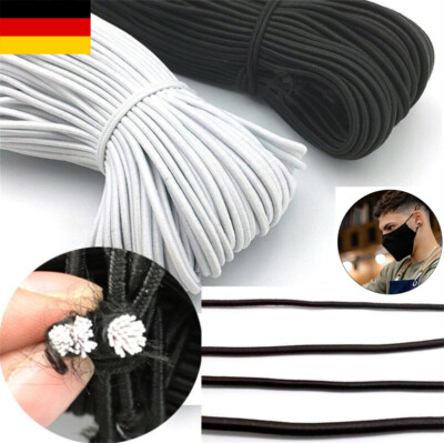 Gummikordel  3mm Gummiband Gummilitze Rundgummi Hutgummi Elastisch 1/10/25m DE