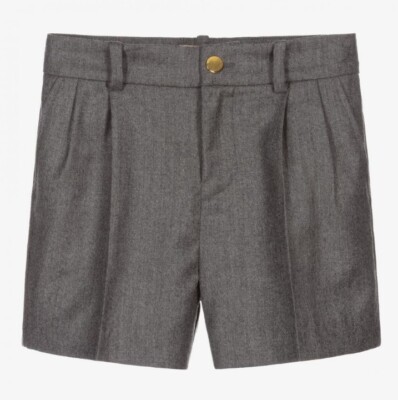NWT 100% Authentic Gucci Shorts Boys Gray Wool Cashmere Shorts Size 6Y 
